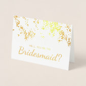 Werden Sie meine Blätter von Bridesmaid Gold Foil Folienkarte (Vorderseite)