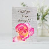 Werden Sie meine blühende Mädchen rosa Einladung P (Stehend Vorderseite)