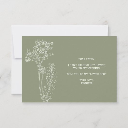 Werden Sie meine blühende Mädchen-Weide-Grün-Blume (Rückseite)