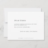 Werden Sie meine Blume Blumenweibchen-Minimalistin Einladung (Rückseite)