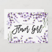 Werden Sie meine Blume boho lavenoral Ankündigungspostkarte (Vorne/Hinten)