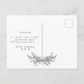 Werden Sie meine Blume boho lavenoral Ankündigungspostkarte (Rückseite)