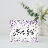 Werden Sie meine Blume boho lavenoral Ankündigungspostkarte (Stehend Vorderseite)