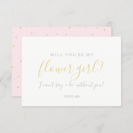 Werden Sie meine Blume Girl Card sein - Goldene Pu Einladung