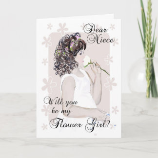 Werden Sie meine Blume Girl-Niece sein?-Little Gir Einladung
