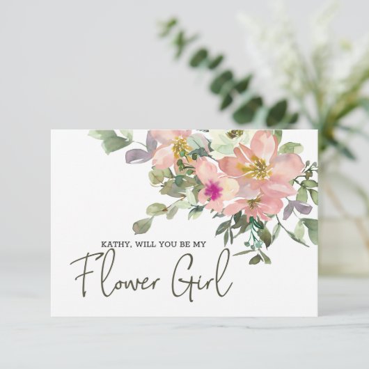 Werden Sie meine Blume Mädchen Eggshell und Blush  (Stehend Vorderseite)