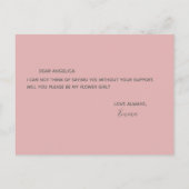 Werden Sie meine Blume Mädchen Hübsch rosa Muster? Einladungspostkarte (Rückseite)