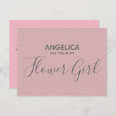 Werden Sie meine Blume Mädchen Hübsch rosa Muster? Einladungspostkarte (Vorne/Hinten)