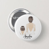 Werden Sie meine Blume Mädchen Vorschlag Abzeichen Button (Vorne & Hinten)