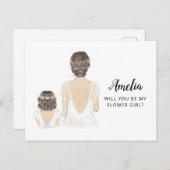 Werden Sie meine Blume Mädchen Vorschlag Post Card Postkarte (Vorne/Hinten)