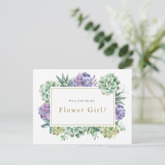 "Werden Sie meine Blume sein?" Ankündigungspostkarte (Stehend Vorderseite)