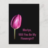 Werden Sie meine Blumenfrau Pink Tulips Hochzeit?