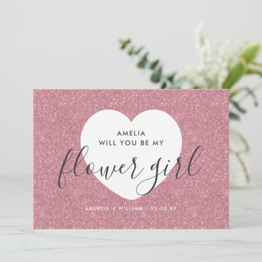 Werden Sie meine BlumenGirl-Karte sein? Einladung (Stehend Vorderseite)