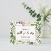 Werden Sie meine Blumenkarte sein? Einladungspostkarte (Stehend Vorderseite)