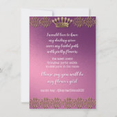 Werden Sie meine Blumenmädchen Jewel Floral Weddin Einladung (Rückseite)