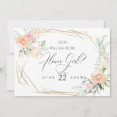 Werden Sie meine Blütenmädchen sein? Einladung (Vorderseite)