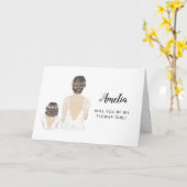 Werden Sie meine Blütenmädchenkarte sein? Karte (Gelbe Blume)