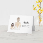 Werden Sie meine Blütenmädchenkarte sein? Karte (Gelbe Blume)