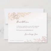Werden Sie meine Brautjungfrau Gilded Gold botanis Einladung (Rückseite)
