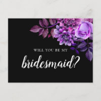 Werden Sie meine Brautjungfrau Schwarz und lila Ho