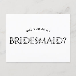 "Werden Sie meine Brautjungfrau sein?" Ankündigungspostkarte