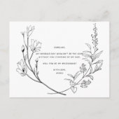 "Werden Sie meine Brautjungfrau sein?" Ankündigungspostkarte (Rückseite)
