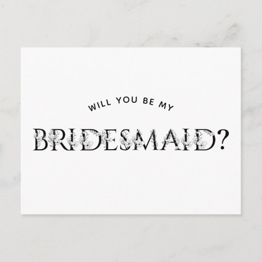 "Werden Sie meine Brautjungfrau sein?" Ankündigungspostkarte (Vorderseite)