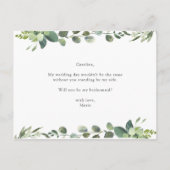 "Werden Sie meine Brautjungfrau sein?" Ankündigungspostkarte (Rückseite)