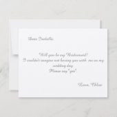 Werden Sie meine Brautjungfrau sein, eine goldene Einladung (Rückseite)