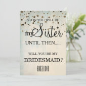 Werden Sie meine Brautjungfrau sein? Einladung (Stehend Vorderseite)