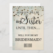 Werden Sie meine Brautjungfrau sein? Einladung (Vorne/Hinten)