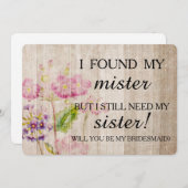 Werden Sie meine Brautjungfrau sein? Einladung (Vorne/Hinten)