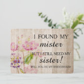 Werden Sie meine Brautjungfrau sein? Einladung (Stehend Vorderseite)