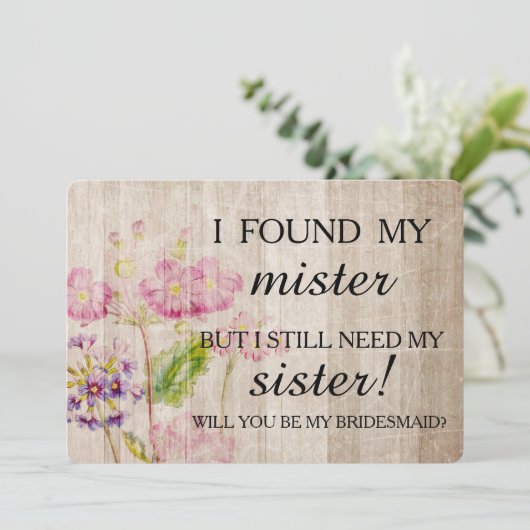 Werden Sie meine Brautjungfrau sein? Einladung (Stehend Vorderseite)