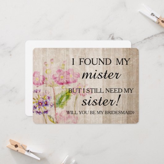 Werden Sie meine Brautjungfrau sein? Einladung (Vorderseite/Rückseite Beispiel)