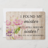 Werden Sie meine Brautjungfrau sein? Einladung (Vorderseite)