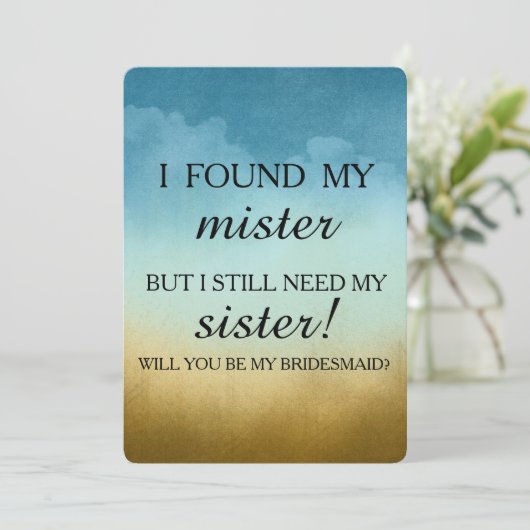 Werden Sie meine Brautjungfrau sein? Einladung (Stehend Vorderseite)