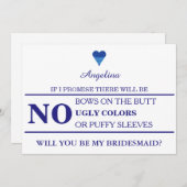 Werden Sie meine Brautjungfrau sein? Einladung (Vorne/Hinten)