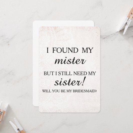 Werden Sie meine Brautjungfrau sein? Einladung (Vorderseite/Rückseite Beispiel)