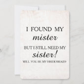 Werden Sie meine Brautjungfrau sein? Einladung (Vorderseite)