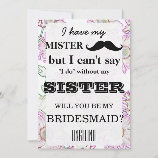 Werden Sie meine Brautjungfrau sein? Einladung (Vorderseite)