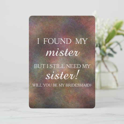 Werden Sie meine Brautjungfrau sein? Einladung (Stehend Vorderseite)