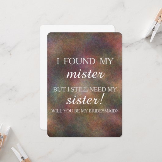 Werden Sie meine Brautjungfrau sein? Einladung (Vorderseite/Rückseite Beispiel)