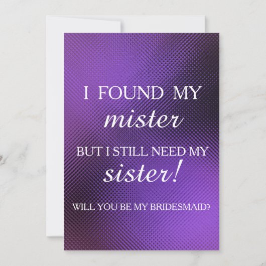 Werden Sie meine Brautjungfrau sein? Einladung (Vorderseite)