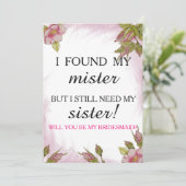 Werden Sie meine Brautjungfrau sein? Einladung (Stehend Vorderseite)