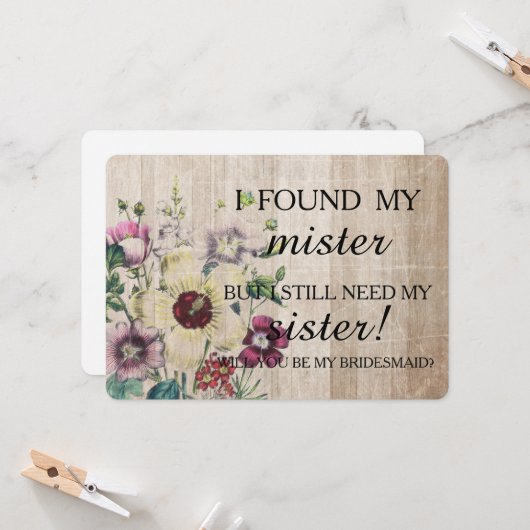 Werden Sie meine Brautjungfrau sein? Einladung (Vorderseite/Rückseite Beispiel)