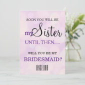 Werden Sie meine Brautjungfrau sein? Einladung (Stehend Vorderseite)