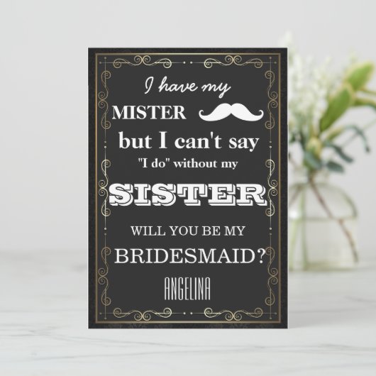 Werden Sie meine Brautjungfrau sein? Einladung (Stehend Vorderseite)