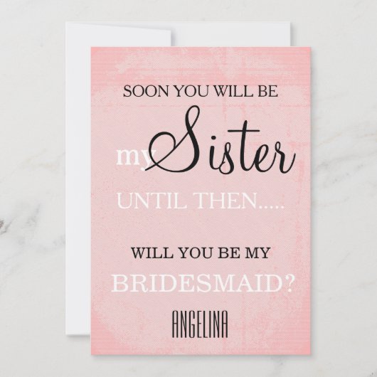 Werden Sie meine Brautjungfrau sein? Einladung (Vorderseite)