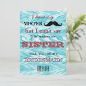 Werden Sie meine Brautjungfrau sein? Einladung (Stehend Vorderseite)